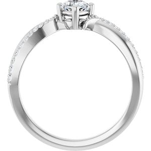 14K X1 White Gold 4x4 mm Cushion Ring Mounting – image 3
