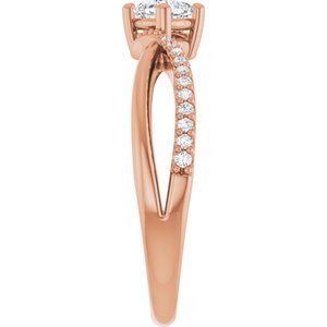 18K Rose Gold 4x4 mm Cushion Ring Mounting – image 7