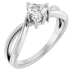 18K White Gold 5x5 mm Heart Ring Mounting