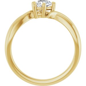 10K Yellow Gold 5x5 mm Heart Ring Mounting – image 3