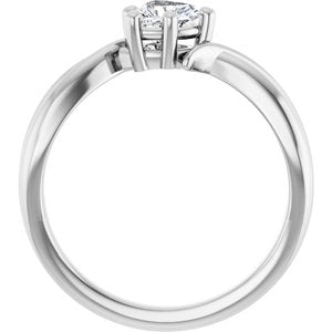 18K White Gold 5x5 mm Heart Ring Mounting – image 3