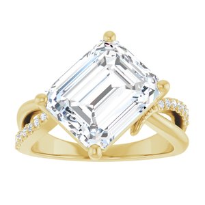 14K Yellow Gold 11x9 mm Emerald Ring Mounting – image 5