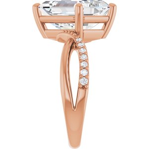 10K Rose Gold 11x9 mm Emerald Ring Mounting – image 7