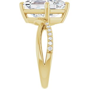 14K Yellow Gold 11x9 mm Emerald Ring Mounting – image 7