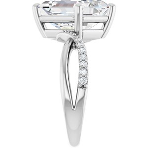 Platinum 11x9 mm Emerald Ring Mounting – image 7