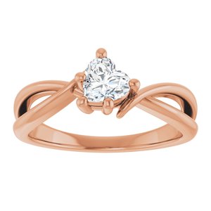10K Rose Gold 5x5 mm Heart Ring Mounting – image 5