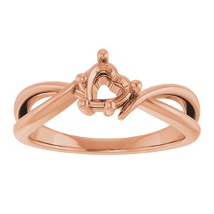 10K Rose Gold 5x5 mm Heart Ring Mounting – image 6