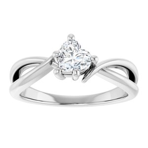 14K White Gold 5x5 mm Heart Ring Mounting – image 5