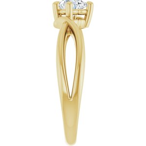 18K Yellow Gold 5x5 mm Heart Ring Mounting – image 7
