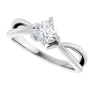 14K White Gold 5x5 mm Heart Ring Mounting – image 8