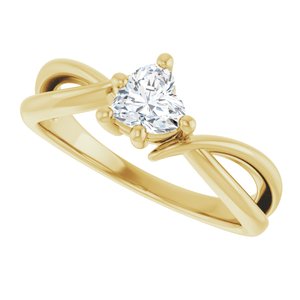 10K Yellow Gold 5x5 mm Heart Ring Mounting – image 8