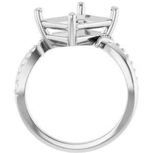 Continuum Sterling Silver 11x9 mm Emerald Ring Mounting – image 4
