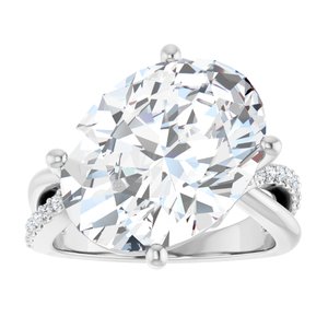 10K White Gold 16x12 mm Oval Ring Mounting – image 5