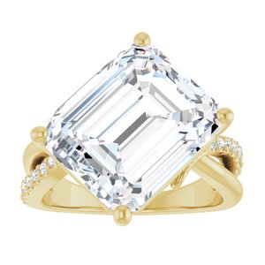 10K Yellow Gold 13x11 mm Emerald Ring Mounting – image 5