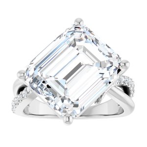 Continuum Sterling Silver 13x11 mm Emerald Ring Mounting – image 5