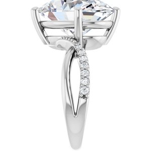14K X1 White Gold 16x12 mm Oval Ring Mounting – image 7