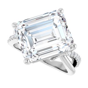 Continuum Sterling Silver 13x11 mm Emerald Ring Mounting – image 8