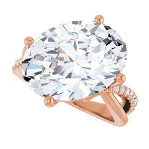 10K Rose Gold 16x12 mm Oval Ring Mounting – image 8