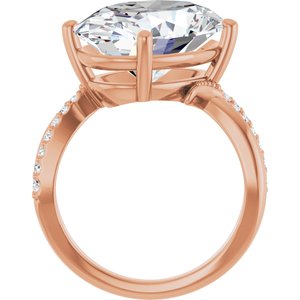 10K Rose Gold 16x12 mm Oval Ring Mounting – image 3