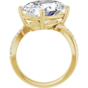 14K Yellow Gold 16x12 mm Oval Ring Mounting – image 3