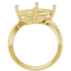 10K Yellow Gold 16x12 mm Oval Ring Mounting – image 4