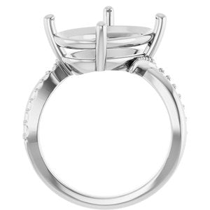 Sterling Silver 16x12 mm Oval Ring Mounting – image 4