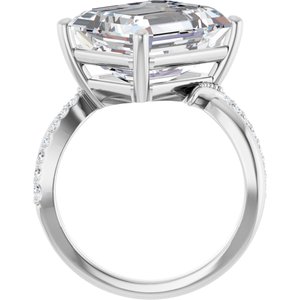 Sterling Silver 13x11 mm Emerald Ring Mounting – image 3