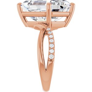 18K Rose Gold 13x11 mm Emerald Ring Mounting – image 7
