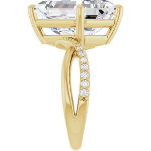 18K Yellow Gold 13x11 mm Emerald Ring Mounting – image 7
