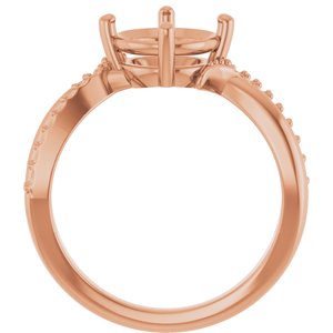 10K Rose Gold 8.2 mm Round Ring Mounting – image 4