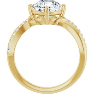 18K Yellow Gold 8.2 mm Round Ring Mounting – image 3