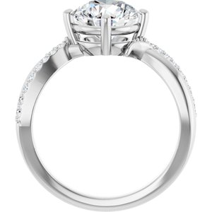 14K White Gold 8.2 mm Round Ring Mounting – image 3