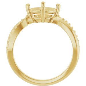 14K Yellow Gold 8.2 mm Round Ring Mounting – image 4