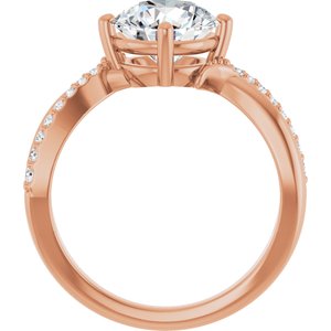 10K Rose Gold 8.2 mm Round Ring Mounting – image 3