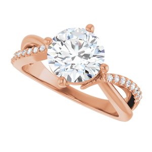 10K Rose Gold 8.2 mm Round Ring Mounting – image 8