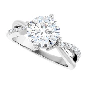18K White Gold 8.2 mm Round Ring Mounting – image 8