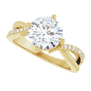 18K Yellow Gold 8.2 mm Round Ring Mounting – image 8