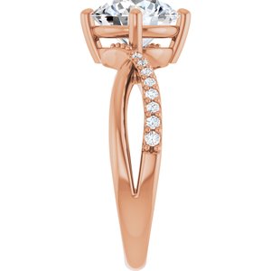 10K Rose Gold 8.2 mm Round Ring Mounting – image 7