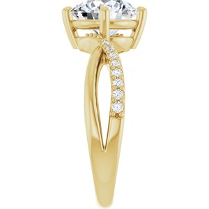 18K Yellow Gold 8.2 mm Round Ring Mounting – image 7