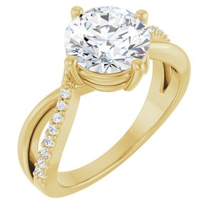 14K Yellow Gold 8.2 mm Round Ring Mounting