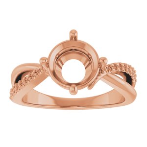 10K Rose Gold 8.2 mm Round Ring Mounting – image 6