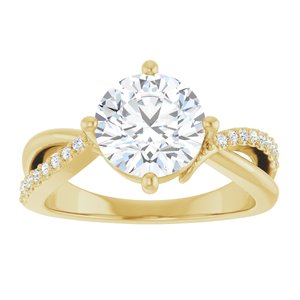 18K Yellow Gold 8.2 mm Round Ring Mounting – image 5