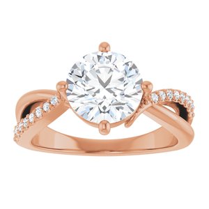 10K Rose Gold 8.2 mm Round Ring Mounting – image 5