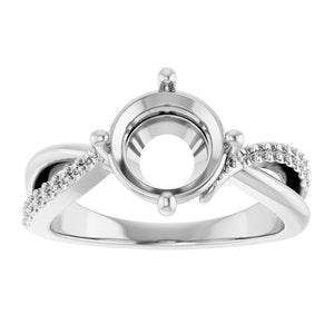 14K White Gold 8.2 mm Round Ring Mounting – image 6