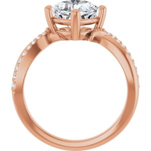10K Rose Gold 7.5x7.5 mm Cushion Ring Mounting – image 3