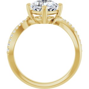 14K Yellow Gold 7.5x7.5 mm Cushion Ring Mounting – image 3