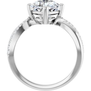 14K White Gold 7.5x7.5 mm Cushion Ring Mounting – image 3