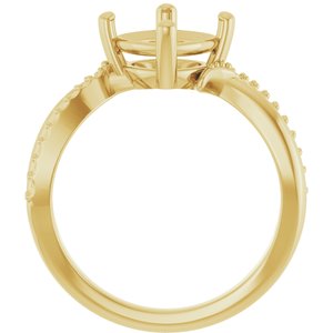 18K Yellow Gold 7.5x7.5 mm Cushion Ring Mounting – image 4