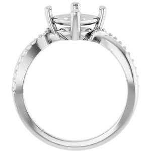 Continuum Sterling Silver 7.5x7.5 mm Cushion Ring Mounting – image 4