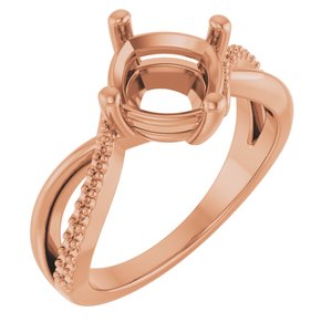 10K Rose Gold 7.5x7.5 mm Cushion Ring Mounting – image 2